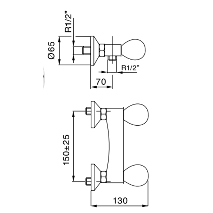 Maier Murano Смеситель для душа, настенный, цвет: хром 79 015CR