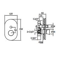 Maier Muse Смеситель для ванны/душа, встраиваемый, цвет: хром 66 312CR