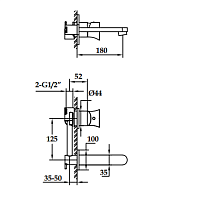 Maier Muse Смеситель для раковины, встраиваемый, цвет: хром 66 302CR