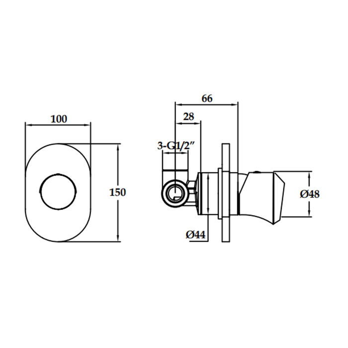 Maier Muse Diamond Смеситель для душа, встраиваемый, цвет: хром 67 315SCR