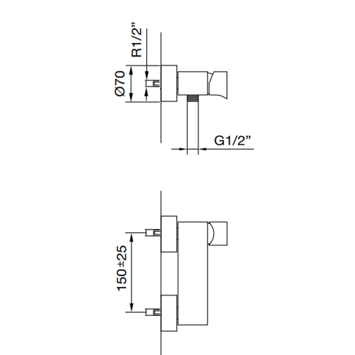 Maier Muse Смеситель для душа, настенный, цвет: хром 66 015CR