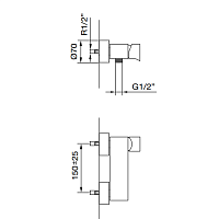 Maier Muse Смеситель для душа, настенный, цвет: хром 66 015CR