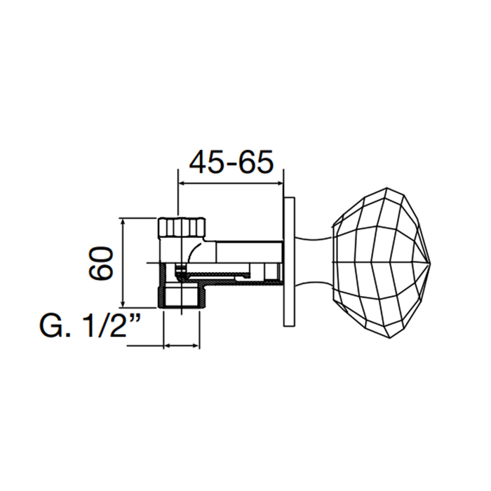 Maier Rock Кран встраиваемый 1/2”, цвет: хром 71 016CR