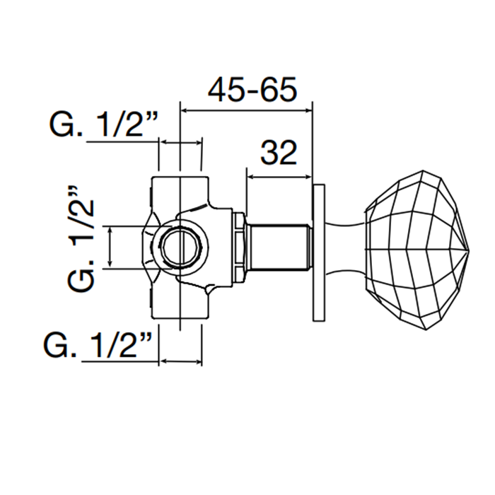 Maier Rock Встраиваемый дивертер на 3 выхода, цвет: хром 71 330CR