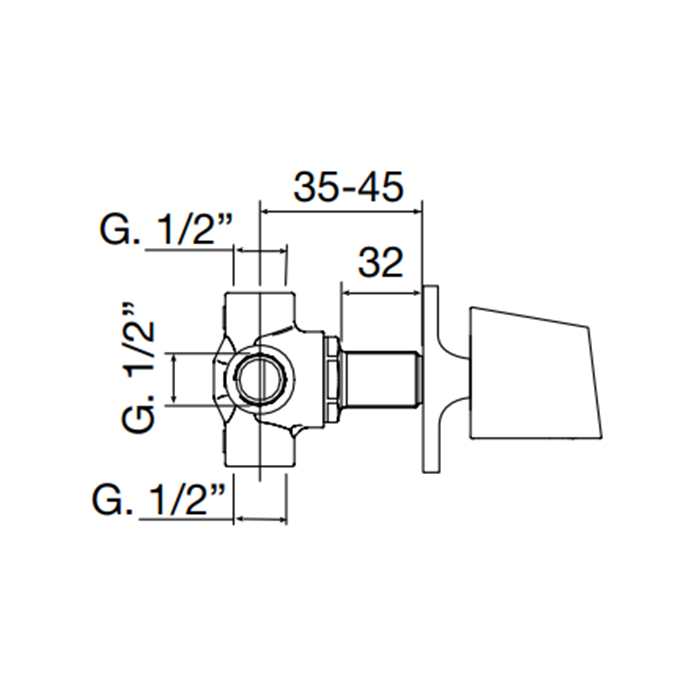 Maier Skip Встраиваемый дивертер на 4 выхода, цвет: хром 58 340CR