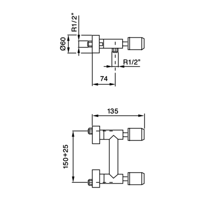 Maier Starlights Смеситель для душа, настенный, цвет: хром 77 015CR
