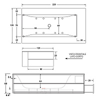Hafro Sensual Ванна 220x120 см, свободностоящая DX, цвет: белый 2SNB2D2
