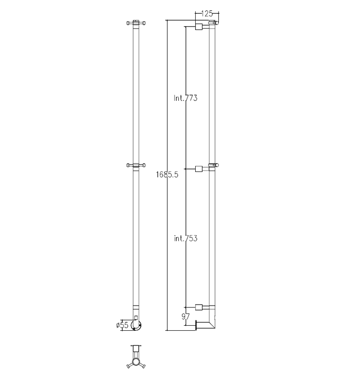 Margaroli Arcobaleno 616/X Полотенцесушитель электрический 169h (152,6), выкл. внизу, цвет: gold 616XGOB-1650