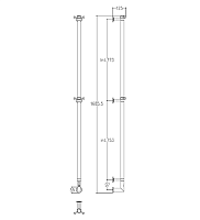 Margaroli Arcobaleno 616 Полотенцесушитель электрический 169h (152,6) выкл. внизу, цвет: gold 616GOB-1650