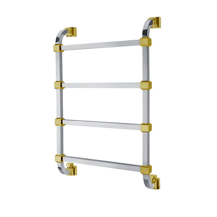 Margaroli Concerto 732 Полотенцесушитель водяной для ГВС 53х81h (int 47), нижнее, цвет: chrome/gold  7324704CON