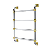 Margaroli Concerto 732 Полотенцесушитель водяной для ГВС 53х81h (int 47), нижнее, цвет: chrome/gold  7324704CON