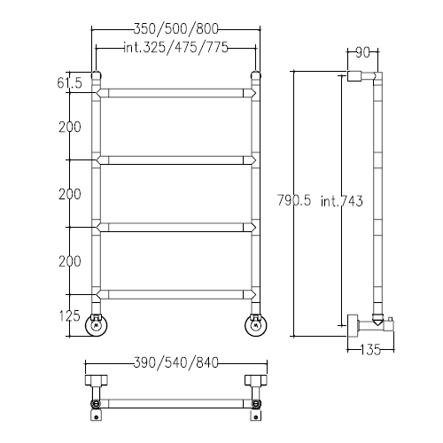 Margaroli Sereno 482 Полотенцесушитель водяной для ГВС 39х79h (32,5) нижнее, цвет: bronze/old brass 4823204OBN