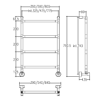 Margaroli Sereno 482 Полотенцесушитель водяной для ГВС 39х79h (32,5) нижнее, цвет: bronze/old brass 4823204OBN