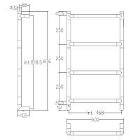 Margaroli Sereno 5-582 Полотенцесушитель электрический 50х88h (46,8) выкл. справа, цвет: gold 55824704GONB