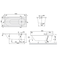 Villeroy & Boch Libra Ванна встраиваемая, 160х70х45 см, прямоугольная, цвет: белый UBQ167LIB2V01