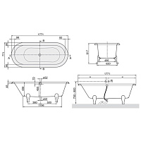 Villeroy & Boch Hommage Ванна отдельностоящая 177х77х45 см, цвет: белый UBQ180HOM700V01