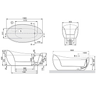 Villeroy & Boch Aveo Ванна овальная отдельностоящая 190х95х44 см, цвет: белый UBQ194AVE9PDV01