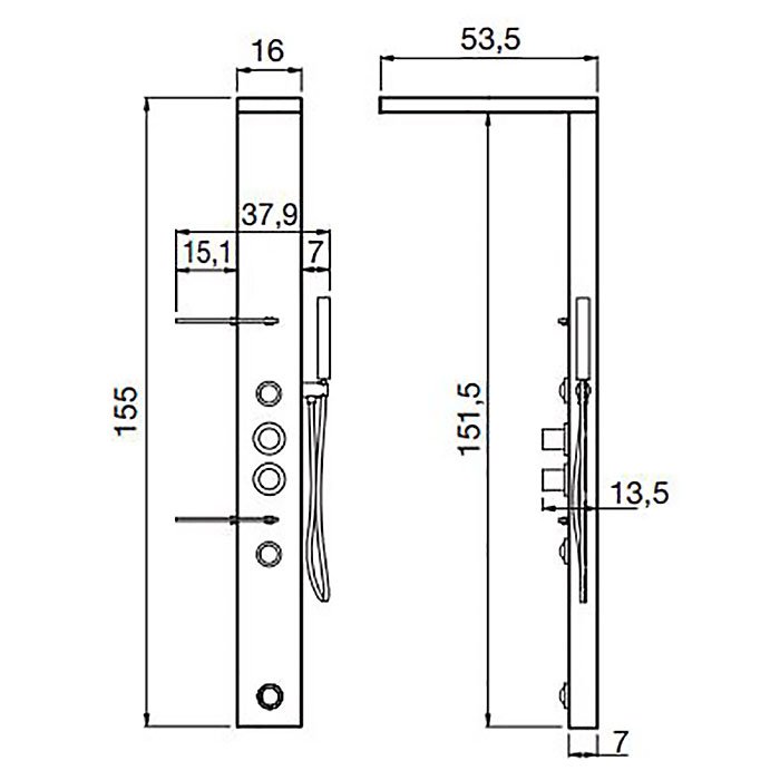 Hafro Bridge Plus Душевой комплект, цвет: сталь 4BRA2N0