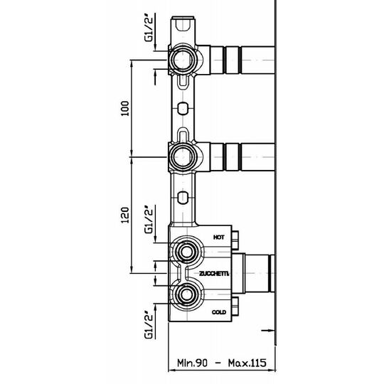 Zucchetti Внутренняя часть встраиваемого смесителя для душа R97821