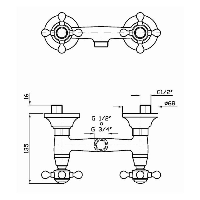 Zucchetti Agora Смеситель для душа 3/4, цвет: хром ZAG055