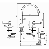 Zucchetti Agora Classic Cмеситель для раковины на 3 отв., цвет: хром ZAL406