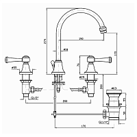 Zucchetti Agora Classic Cмеситель для раковины, на 3 отв., цвет: хром ZAM406