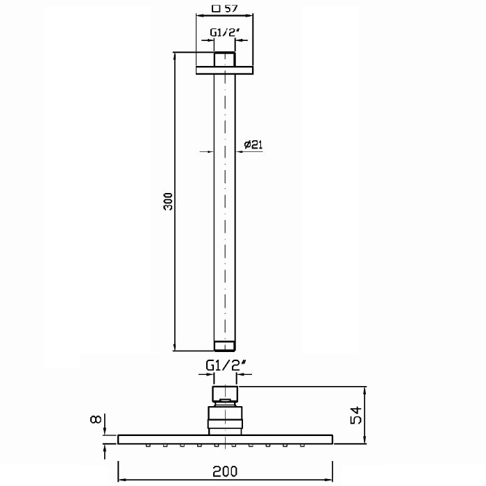 Zucchetti Aguablu Верхний душ 20х20 см, цвет: хром Z94268