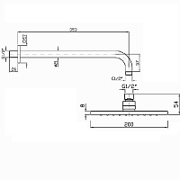 Zucchetti Aguablu Держатель верхнего душа, настенный 35 см, цвет: хром Z93040