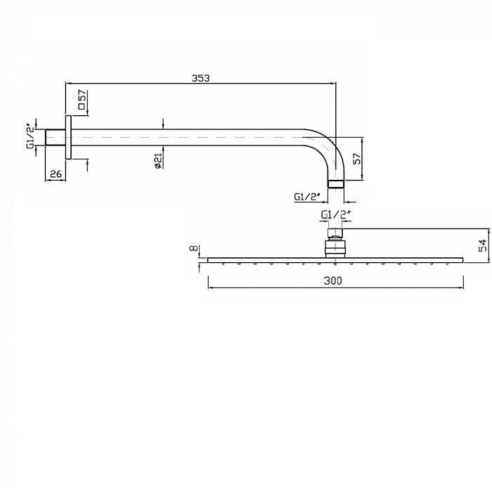 Zucchetti Aguablu Верхний душ 30х30 см, цвет: хром Z94269