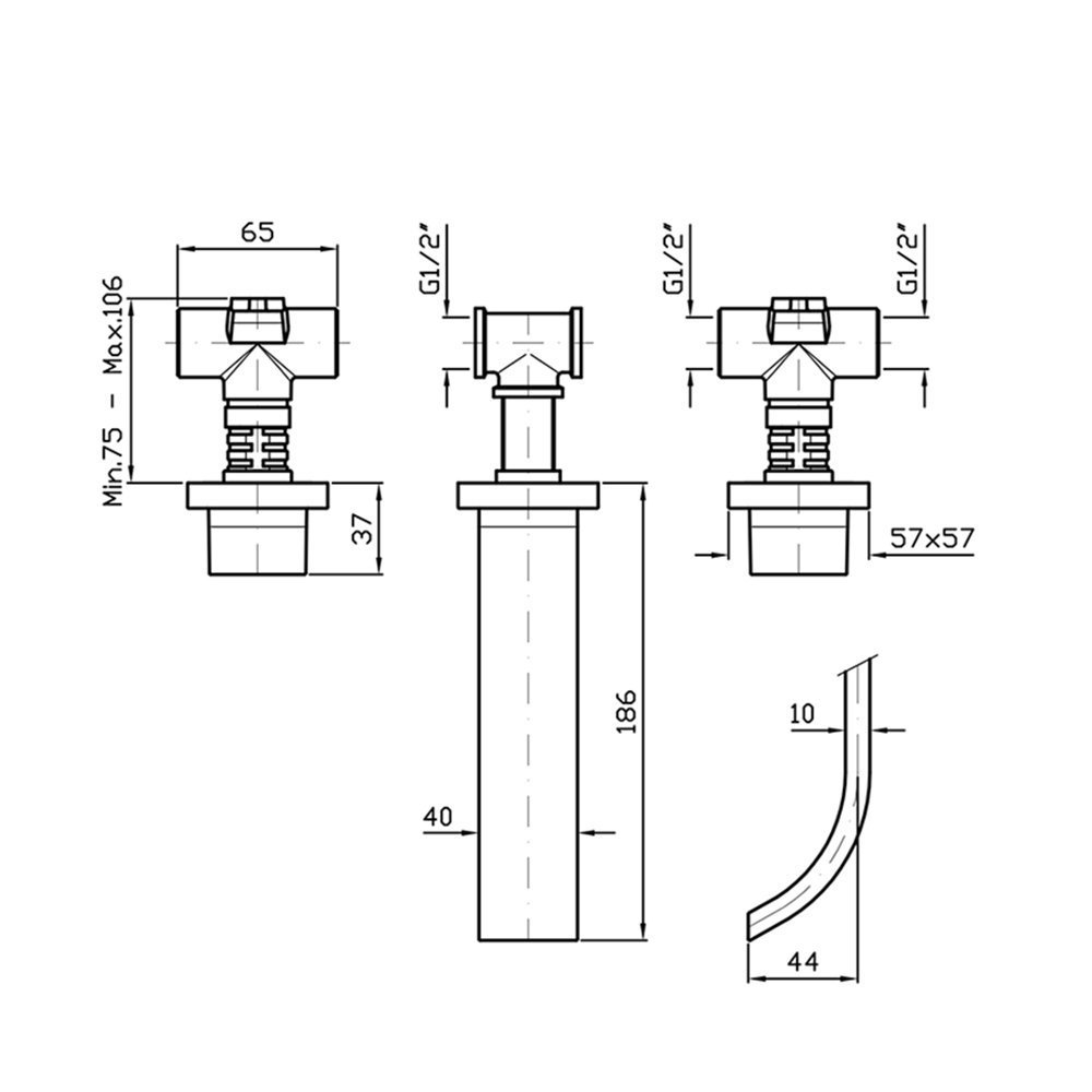 Zucchetti Aguablu Смеситель для раковины, на 3 отв., цвет: хром ZA5699