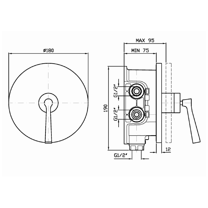 Zucchetti Bellagio Смеситель для душа встроенный, однорычажный, цвет: хром ZP3090