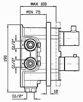 Zucchetti Внутренняя часть встраиваемого смесителя для ванны и душа R97800