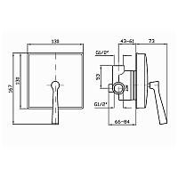 Zucchetti Bellagio Смеситель для душа встроенный, однорычажный, цвет: хром ZP3614