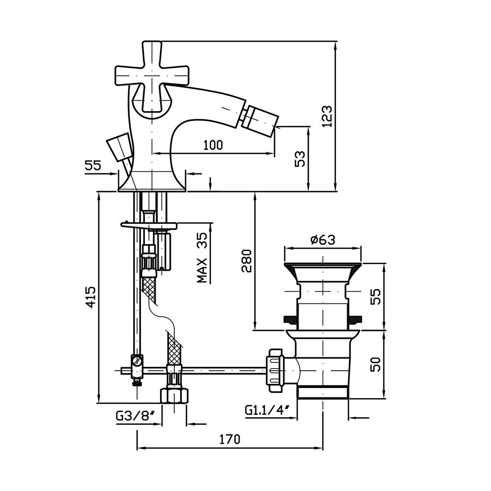 Zucchetti Bellagio Смеситель для биде, на 1 отв., цвет: хром ZB1315