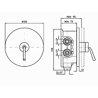 Zucchetti IsyStick Смеситель для душа встроенный, однорычажный, цвет: хром ZP1090