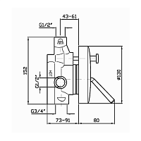 Zucchetti IsyStick Смеситель для ванны и душа встроенный, однорыч., с дивертором, цвет: хром ZP1605