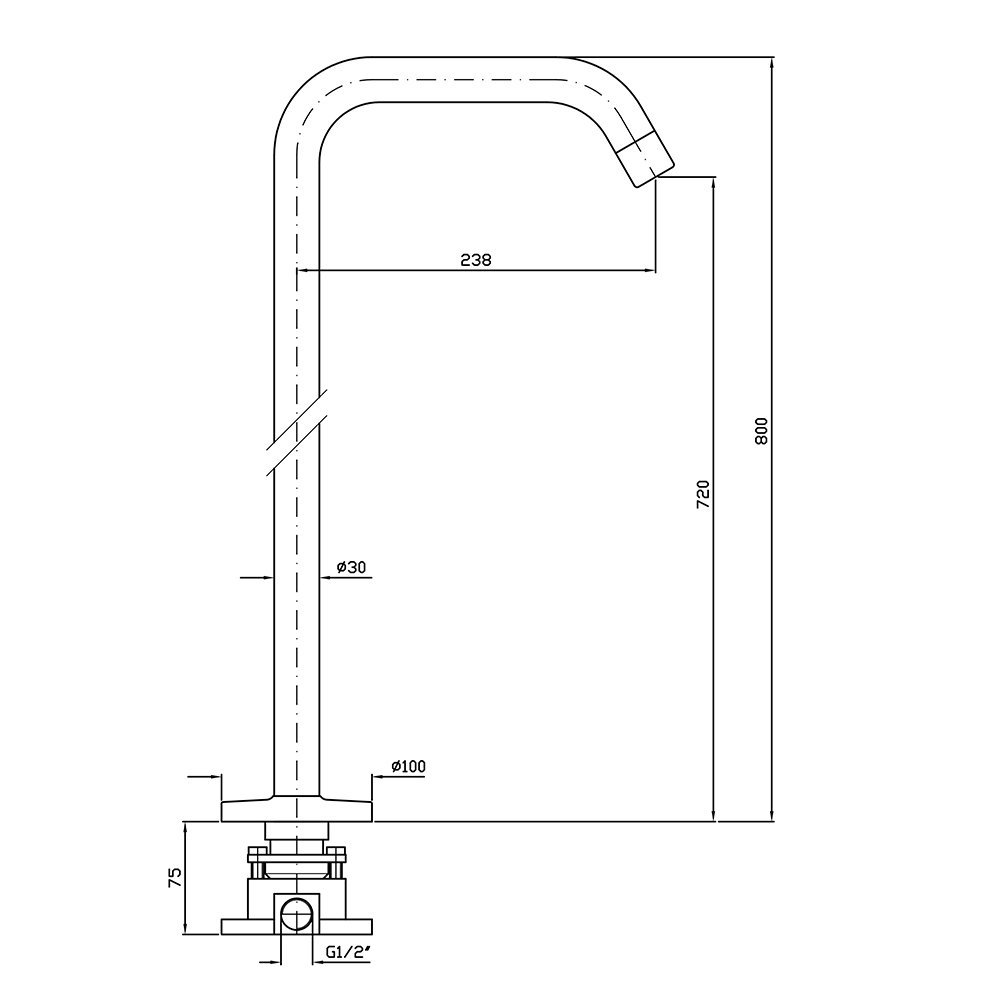 Zucchetti IsyStick Внутренняя часть напольного излива для ванны R99672