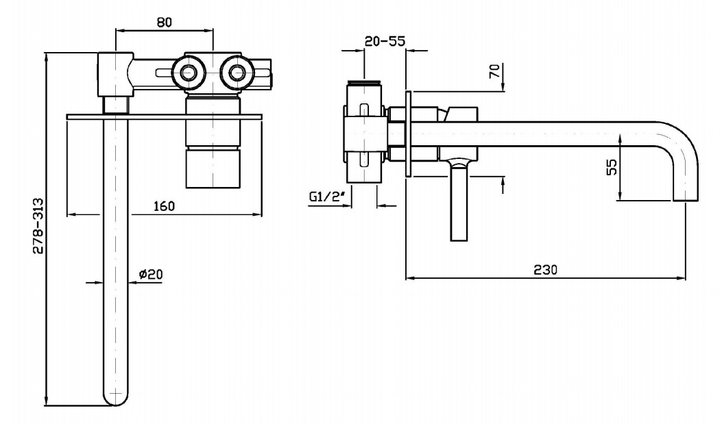 Zucchetti Внутренняя часть встраиваемого смесителя для раковины R99815