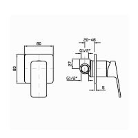 Zucchetti Jingle Смеситель для душа встроенный, однорычажный, цвет: хром ZIN126