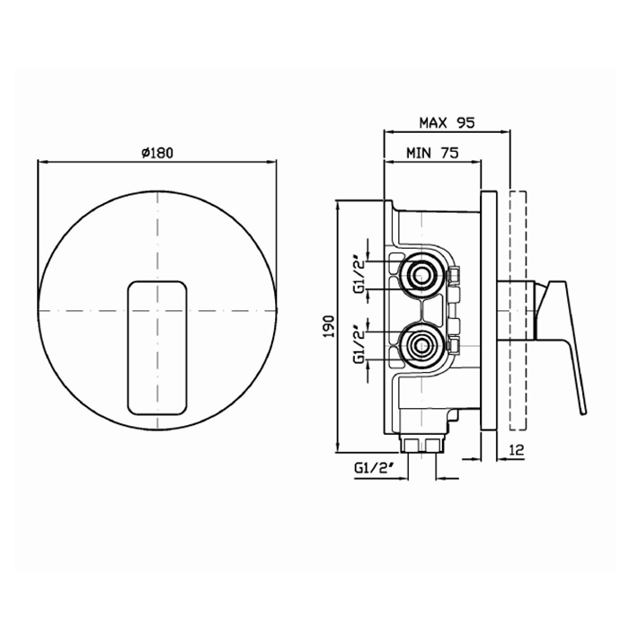 Zucchetti Jingle Смеситель для душа встроенный, однорычажный, цвет: хром ZIN090