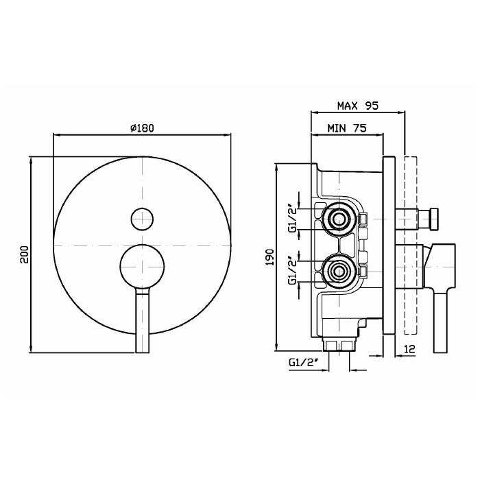 Zucchetti Pan Смеситель для ванны и душа встроенный, однорычажный, цвет: хром ZP6096