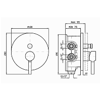 Zucchetti Pan Смеситель для ванны и душа встроенный, однорычажный, цвет: хром ZP6096