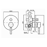 Zucchetti Pan Смеситель для ванны и душа встроенный, однорычажный, цвет: хром ZP6127