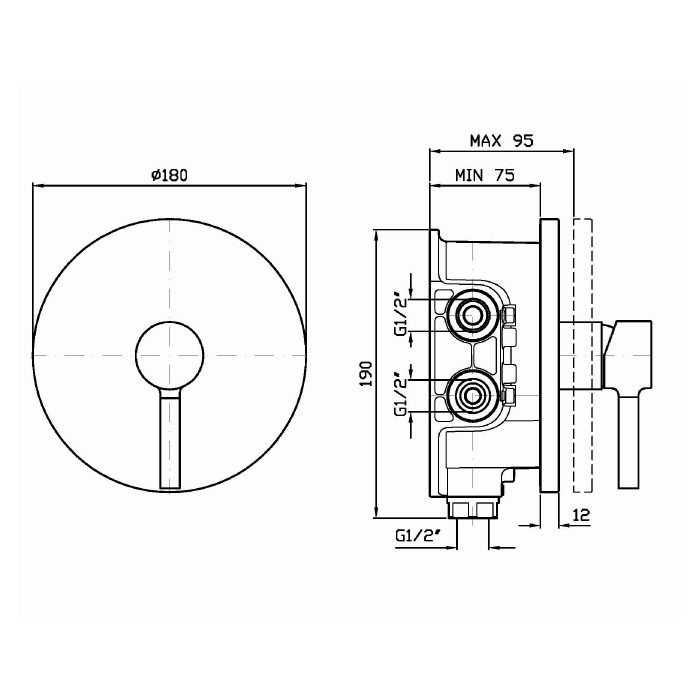 Zucchetti Pan Смеситель для душа встроенный, однорычажный, цвет: хром ZP6090