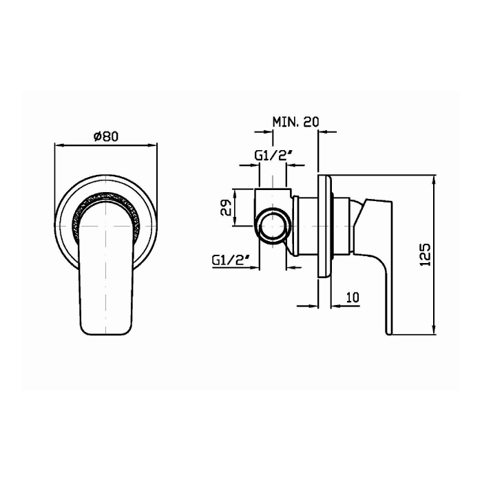Zucchetti Wind Смеситель для душа встроенный, однорычажный, цвет: хром ZWN129