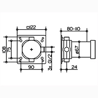 Keuco Ixmo Встраиваемая часть для переключателя на 2 потребителя 59556 000070