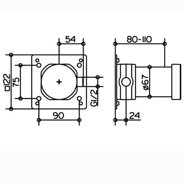 Keuco Ixmo Скрытая часть переключателя потоков, цвет: серый 59548 000070