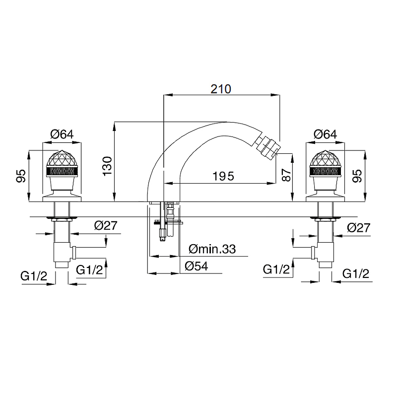 Смеситель Migliore Axo Swarovski для биде 18493