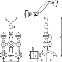 Смеситель Migliore Cristalia Swarovski для ванны с душем 18585