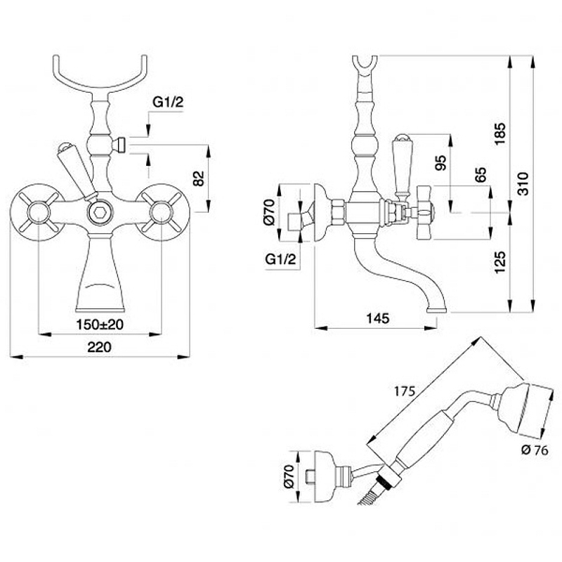 Смеситель Migliore Princeton для ванны с душем 19366